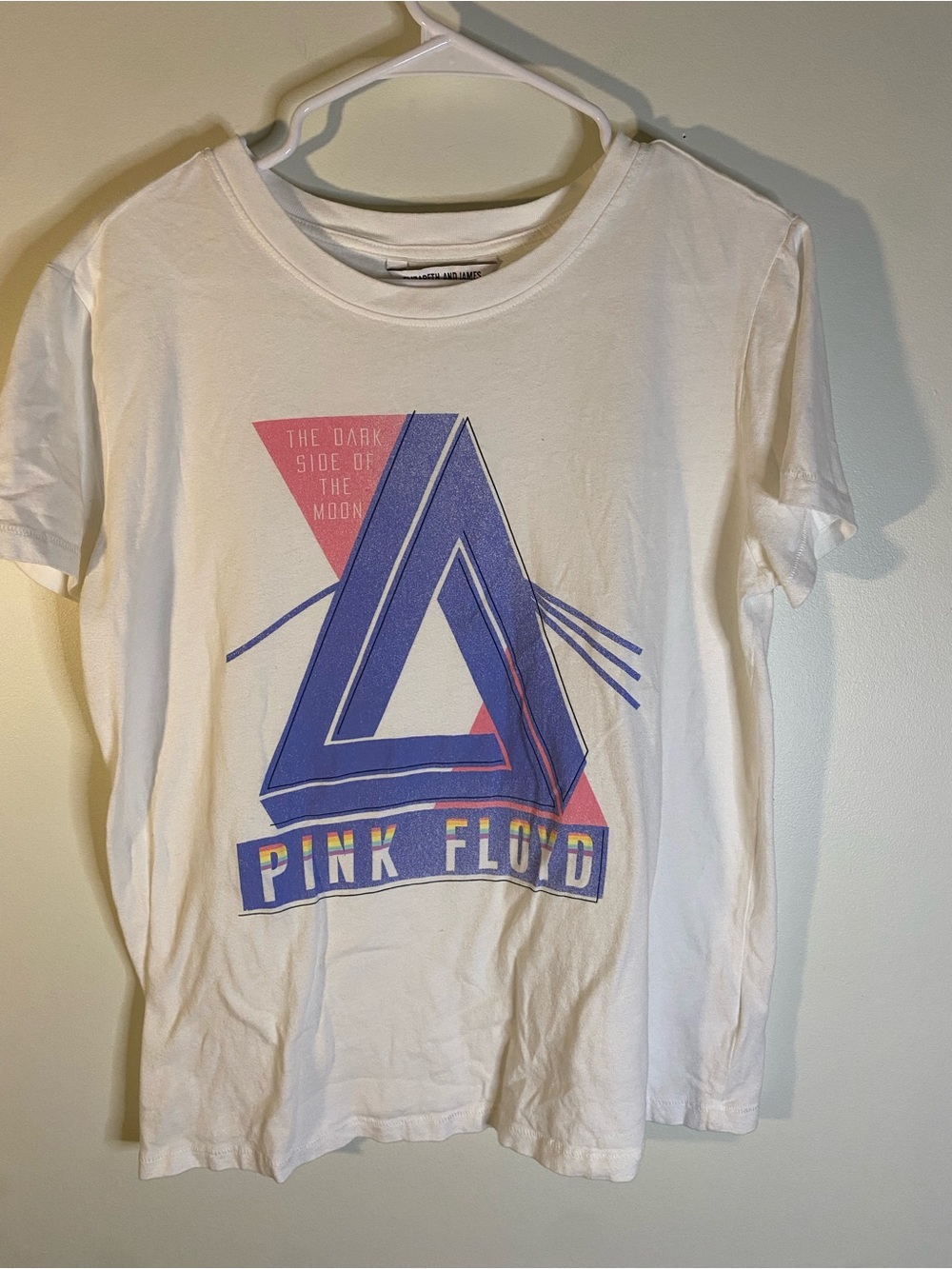 Elizabeth and James White Tee with Blue and Pink Pink Floyd Graphic